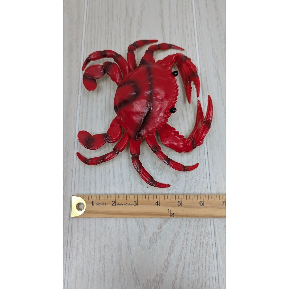 Hui Zhou‎ Fun Stuff Crab Toy Figure Red Nautical Marine Life Animal Decor - Picture 2 of 7